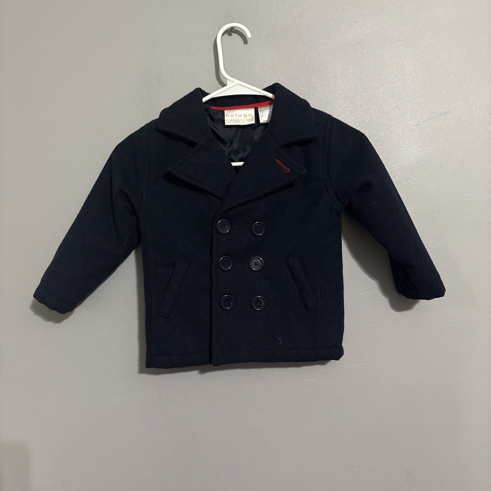 Beluga Navy Blue Double Breasted‎ Swing Pea Coat Size 4T Wool